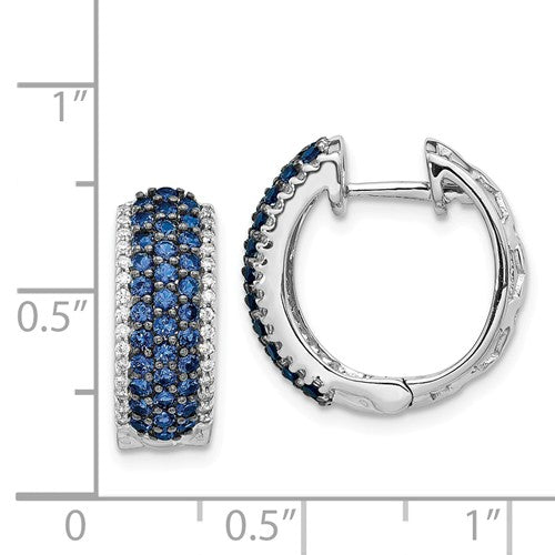 14k White Gold Diamond And Sapphire Earrings - Crestwood Jewelers