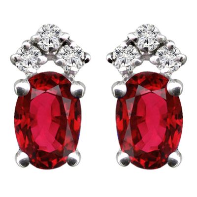 14K Ruby & Diamond Earrings - Crestwood Jewelers