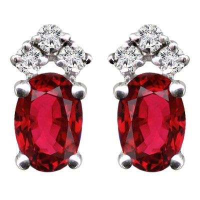 14K Ruby & Diamond Earrings - Crestwood Jewelers
