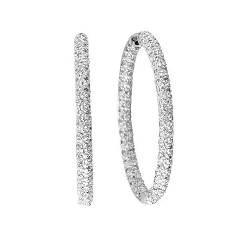 14k 1.00ctw Diamond Hoop Earrings - Crestwood Jewelers