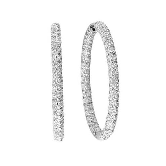 14k 1.00ctw Diamond Hoop Earrings - Crestwood Jewelers