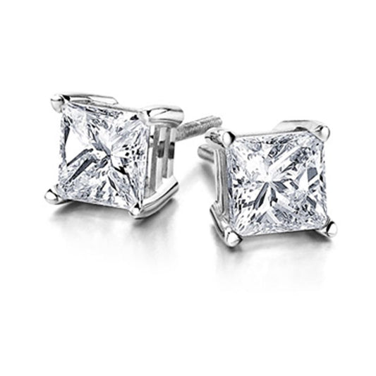 14k 0.75ctw Gold Princess Cut Diamond Stud Earring - Crestwood Jewelers