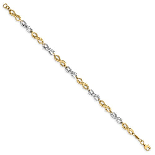 14K Two-Tone Infinity Symbol Bracelet - Crestwood Jewelers