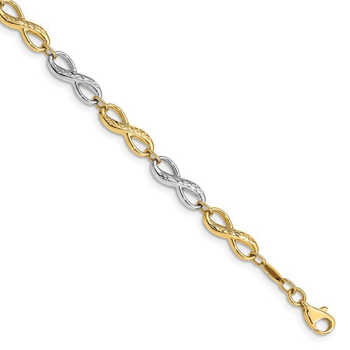 14K Two-Tone Infinity Symbol Bracelet - Crestwood Jewelers