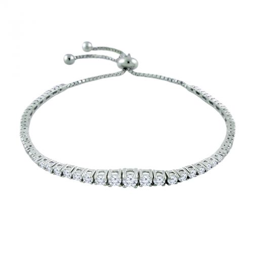 14K Graduated Diamond Tennis Bolo Bracelet - Crestwood Jewelers