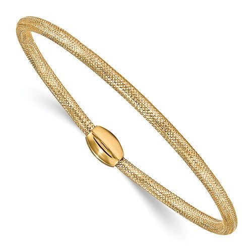 14k Polished Mesh Stretch Bangle Bracelet - Crestwood Jewelers