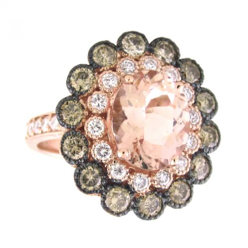 14k Morganite And Diamond Ring - Crestwood Jewelers