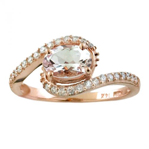 14k Rose Gold Morganite And Diamond Ring - Crestwood Jewelers