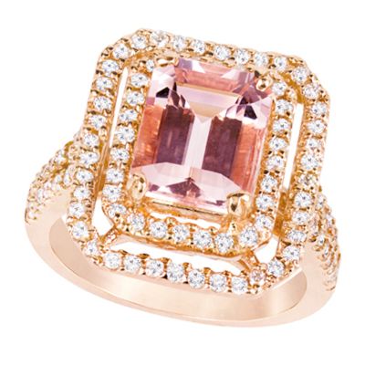 14k Morganite And Diamond Ring - Crestwood Jewelers