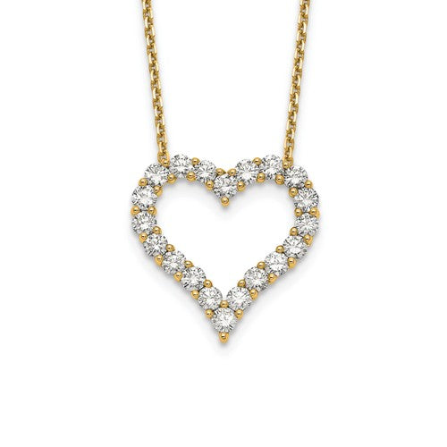 14k Gold 2.00 CTTW Diamond Heart Pendant With Chain - Crestwood Jewelers