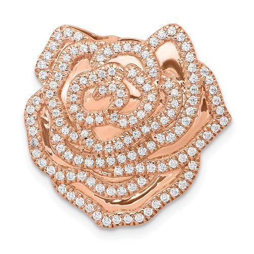 14k White Gold Diamond Rose Pendant - Crestwood Jewelers
