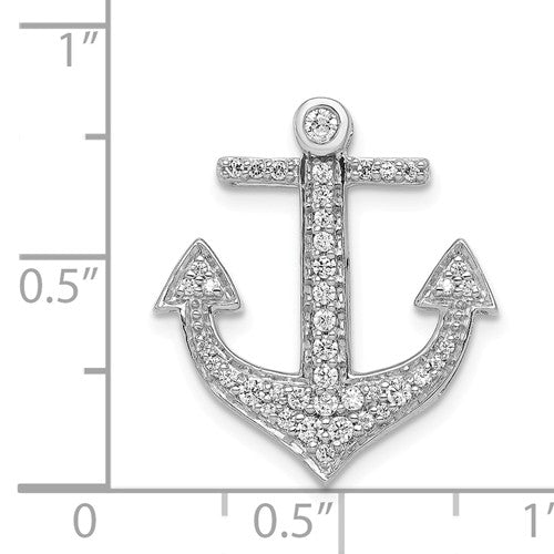 14k White Gold Diamond Anchor Pendant - Crestwood Jewelers