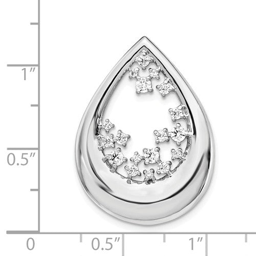 14k White Gold 1/2ct. Diamond Fancy Teardrop Necklace - Crestwood Jewelers
