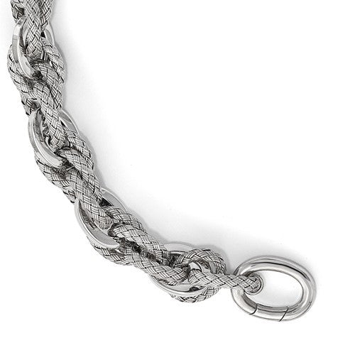 Sterling Silver Polished And Textured Bracelet - Crestwood Jewelers