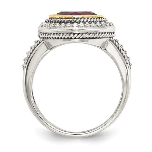 Sterling Silver With 14k Garnet Ring - Crestwood Jewelers