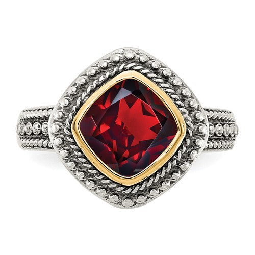 Sterling Silver With 14k Garnet Ring - Crestwood Jewelers