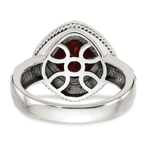 Sterling Silver With 14k Garnet Ring - Crestwood Jewelers