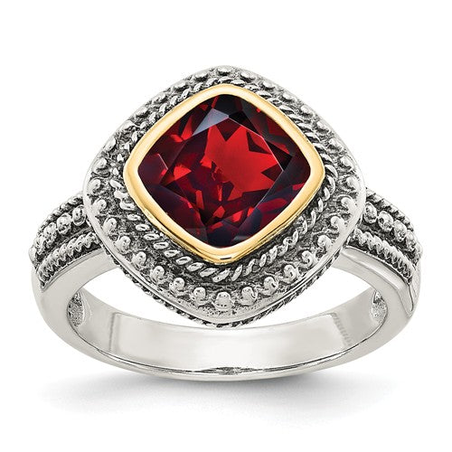 Sterling Silver With 14k Garnet Ring - Crestwood Jewelers