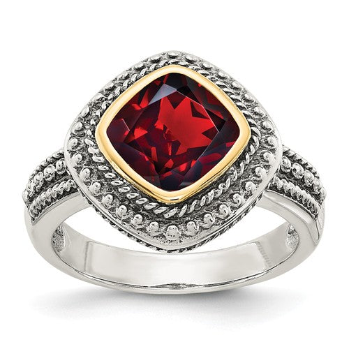 Sterling Silver With 14k Garnet Ring - Crestwood Jewelers
