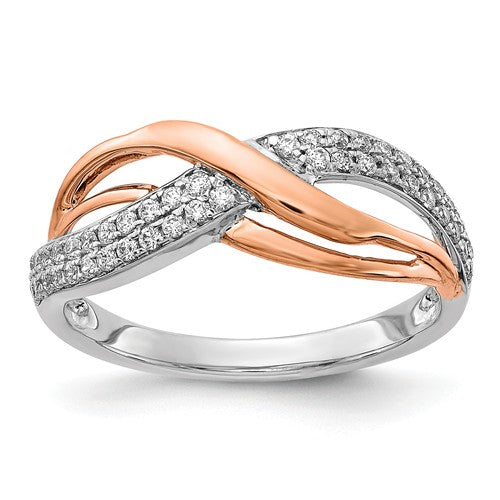 14K White And Rose Gold Diamond Ring - Crestwood Jewelers