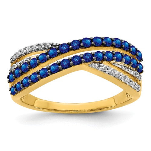 14k Sapphire Diamond Ring - Crestwood Jewelers