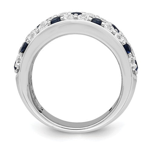 14kw True Origin Lab Grown Diamond VS/SI, D E F, And Blue Sapphire Fashion Ring - Crestwood Jewelers