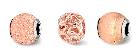 Rose Gold Toned Charm Trio by Reflection - Crestwood Jewelers