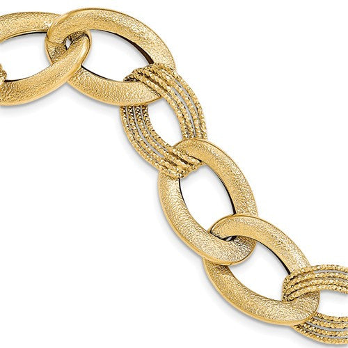 14k Fancy Link Bracelet - Crestwood Jewelers