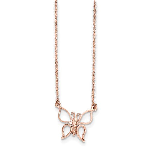 14k Gold Polished Butterfly Necklace - Crestwood Jewelers