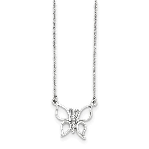 14k Gold Polished Butterfly Necklace - Crestwood Jewelers