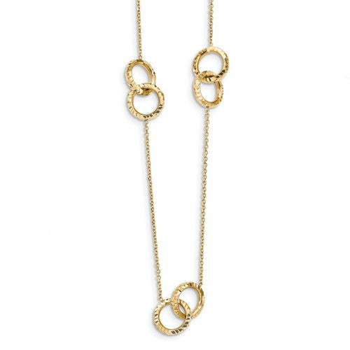 14K Gold Diamond Cut Polished Necklace - Crestwood Jewelers