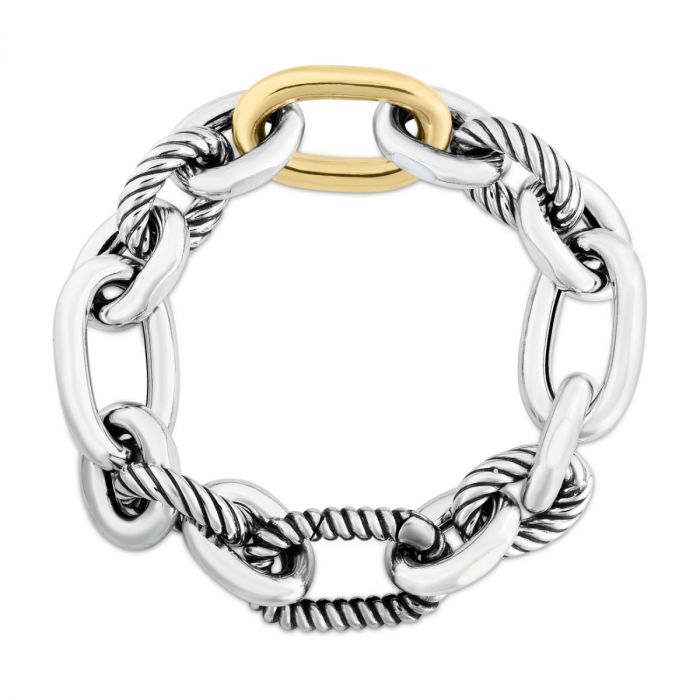 PHILLIP GAVRIEL 18K Gold & Silver Italian Cable Link Bracelet