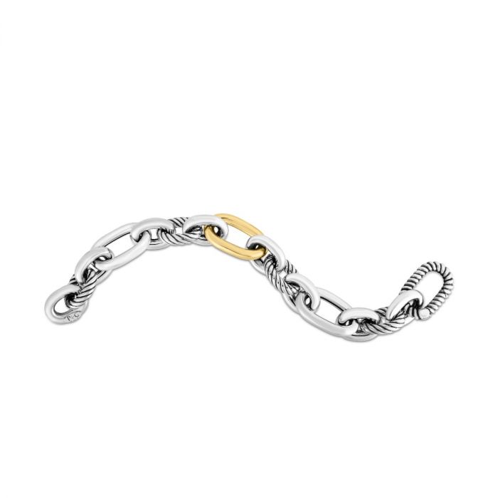 PHILLIP GAVRIEL 18K Gold & Silver Italian Cable Link Bracelet