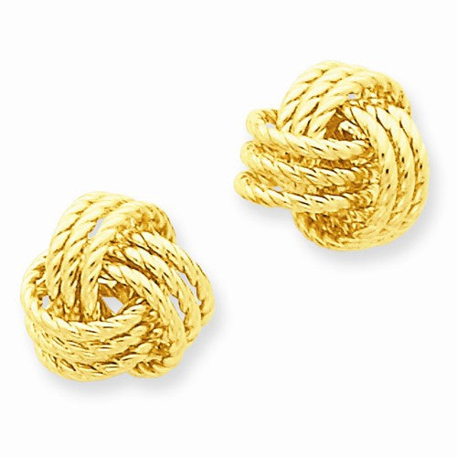 14k Polished Nautical Knot Post Earrings - Crestwood Jewelers