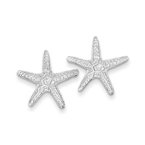 14k White Gold Starfish Post Earrings - Crestwood Jewelers