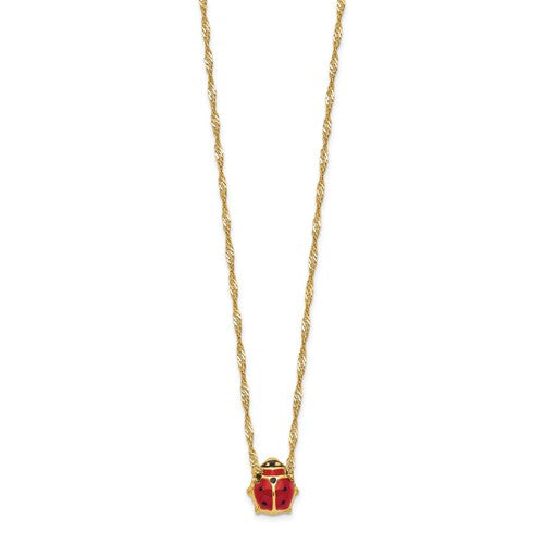 14k Enameled Ladybug Necklace - Crestwood Jewelers