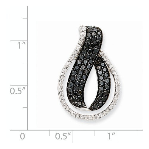 14k White Gold Black & White Diamond Twist Necklace - Crestwood Jewelers