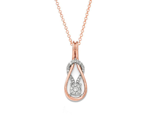 14K Rose Gold Diamond Entwined Love Necklace - Crestwood Jewelers