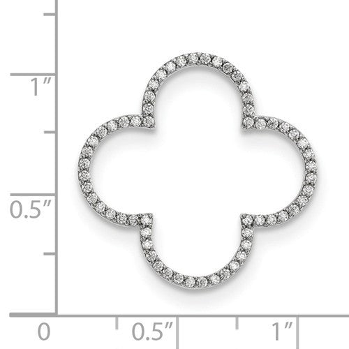 14kw Medium Diamond Quatrefoil Design Necklace - Crestwood Jewelers