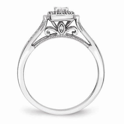 Princessa 14k White Gold Diamond Engagement Ring - Crestwood Jewelers