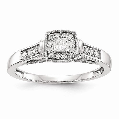 Princessa 14k White Gold Diamond Engagement Ring - Crestwood Jewelers