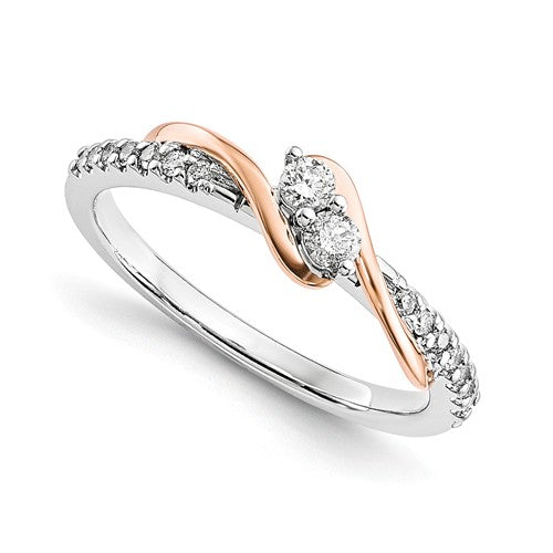 14k White And Rose Gold Diamond Ring - Crestwood Jewelers